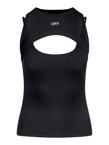 RIBBED TOP WITH FRONT LOGO - Woman - Off-white - Modalova