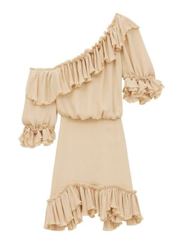 SILK CREPE MUSLIN RUFFLED DRESS - Woman - Saint Laurent - Modalova