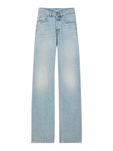 MICHIGAN DENIM LONG BAGGY V-WAIST JEANS - Woman - Saint Laurent - Modalova