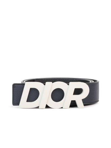 Leather belt with enameled logo - Man - Christian Dior - Modalova