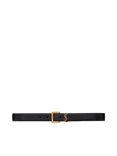 MONOGRAM BELT WITH SQUARE BUCKLE IN SMOOTH LEATHER - Woman - Saint Laurent - Modalova