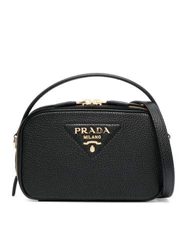 Triangle-logo leather tote bag - - Woman - Prada - Modalova