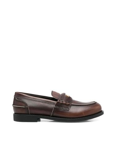 Leather loafers - Miu Miu - Woman - Miu Miu - Modalova