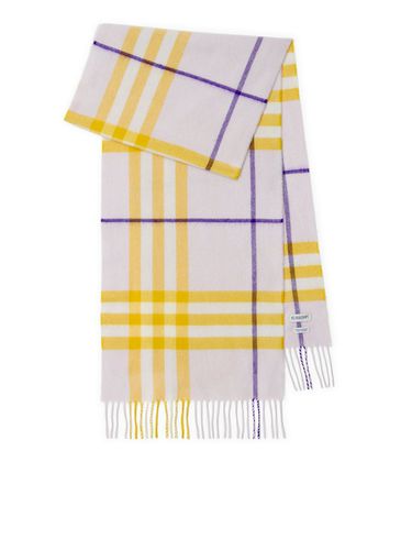 Check cashmere scarf - - Woman - Burberry - Modalova