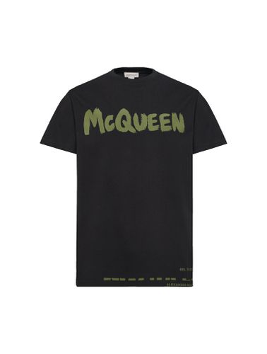 Men`s Graffiti T-shirt in /khaki - - Man - Mcqueen - Modalova