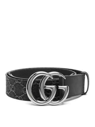 Denim belt with double G buckle - - Woman - Gucci - Modalova