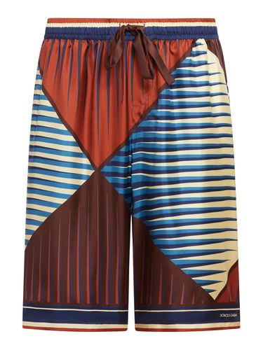 Bermuda shorts in printed satin - - Man - Dolce & Gabbana - Modalova