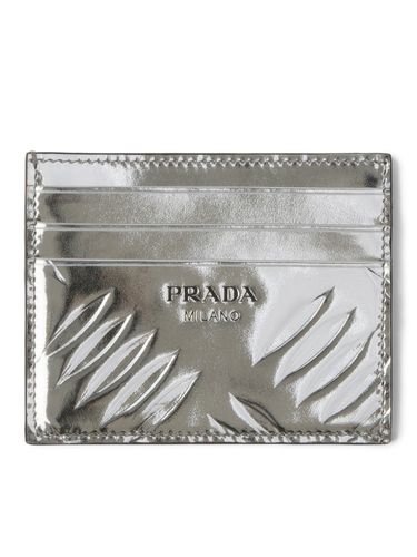 Brushed leather card holder - - Man - Prada - Modalova