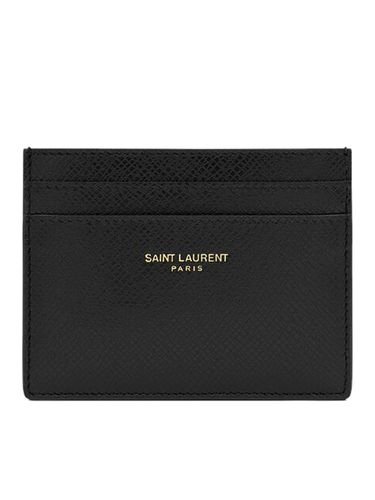 PARIS CARD CASE IN COATED BARK LEATHER - - Man - Saint Laurent - Modalova