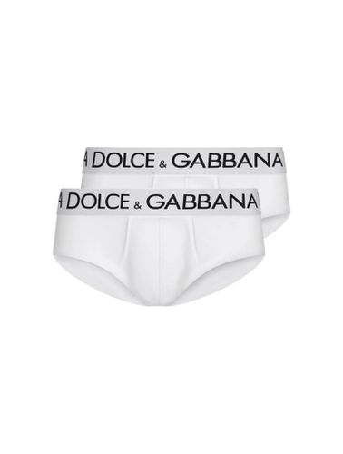 BRIEFS WITH LOGO - - Man - Dolce & Gabbana - Modalova