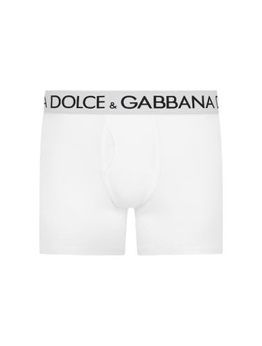 Long bi-elastic cotton jersey boxer - - Man - Dolce & Gabbana - Modalova