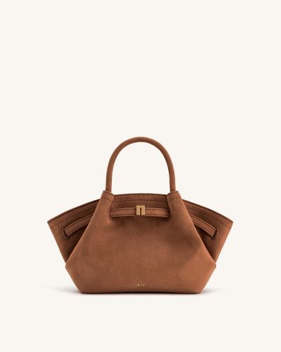 Hana Medium Faux Suede Tote Bag - Brown - JW PEI - Modalova