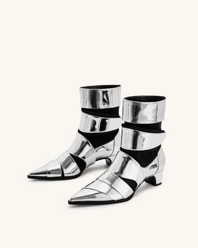 Emily Strap Ankle Boots - Silver - JW PEI - Modalova