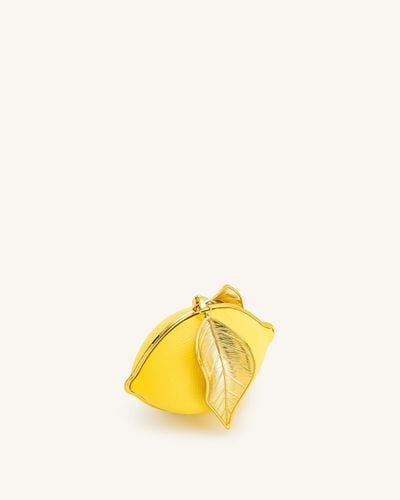 Tori Vegan Leather Metal Structure Clutch - Lemon Yellow - JW PEI - Modalova