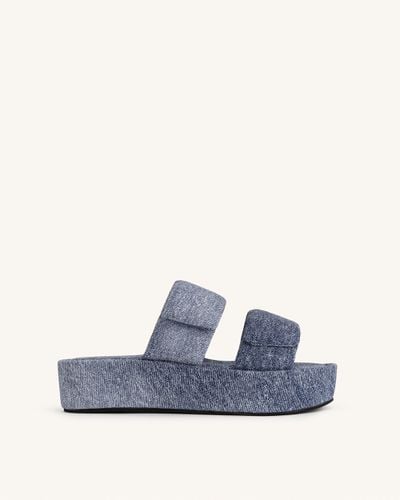 Lexi Denim Embossed Sandal - Blue - JW PEI - Modalova