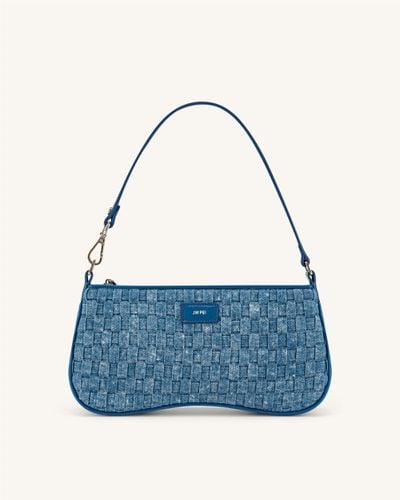 Eva Shoulder Bag - Blue Denim Weave - JW PEI - Modalova