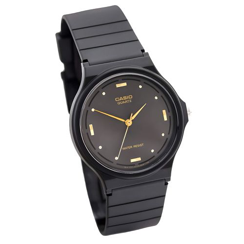 Men's Watch - Quartz Round Case Black Dial Black Resin Strap / MQ76-1A - Casio - Modalova