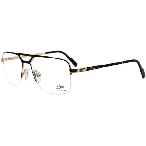 Unisex Eyeglasses - Black Gold Pilot Shape Metal Full Rim Frame / 7082 C001 - Cazal - Modalova