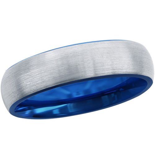 Men's Blue and Silver Tungsten Ring - SW-2119 - Blackjack - Modalova