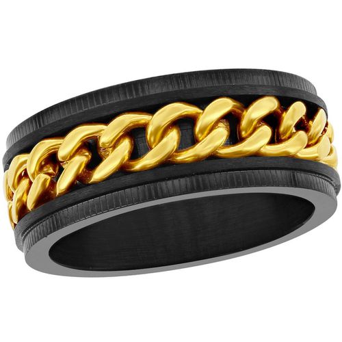 Men's Black and Gold Curb Link Ring - SW-2090 - Blackjack - Modalova