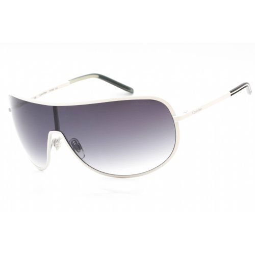 Men's Sunglasses - White Metal Full Rim Shield Frame / R120S 103 - Calvin Klein Retail - Modalova