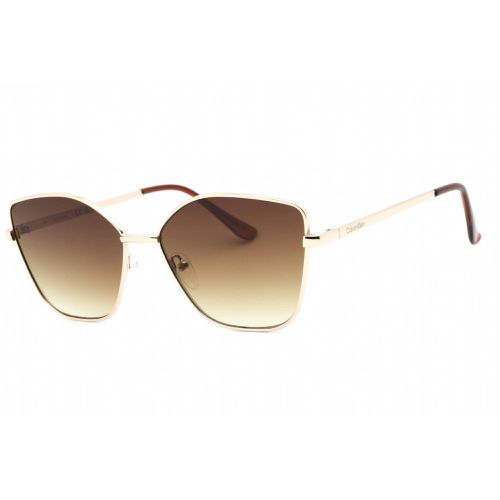 Women's Sunglasses - Gold Metal Rectangular Frame / CK22120S 714 - Calvin Klein Retail - Modalova