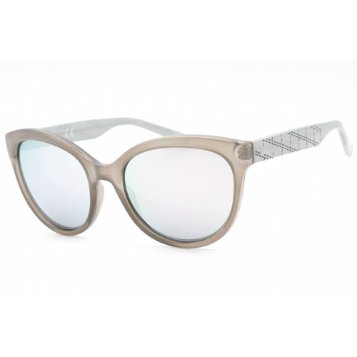 Women's Sunglasses - Milky Gray Full Rim Round Frame / R735S 033 - Calvin Klein Retail - Modalova