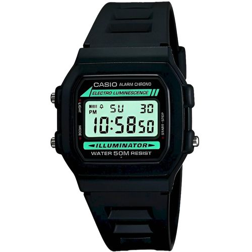 Men's Watch - Alarm Chronograph Digital Dial Black Resin Strap - W86-1V - Casio - Modalova