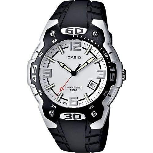 Men's Watch - Collection Quartz White Dial Black Plastic Strap / MTR-102-7A - Casio - Modalova