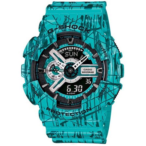 Men's Watch - G-Shock Ana-Digi Dial Turquoise Resin Strap / GA-110SL-3ACR - Casio - Modalova