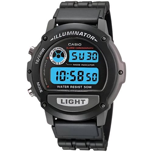 Men's Watch - Illuminator Sports Digital Black and Grey Case Strap / W-87H-1VH - Casio - Modalova