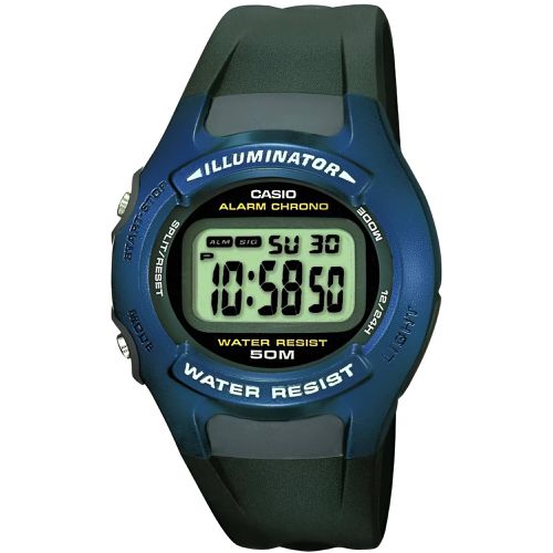 Men's Watch - Quartz Alarm Digital Dial Blue Resin Case Black Strap / W-43H-1A - Casio - Modalova