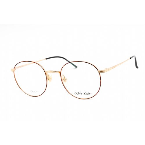 Unisex Eyeglasses - Full Rim Round Havana/Gold Metal Frame / CK22108T 213 - Calvin Klein - Modalova