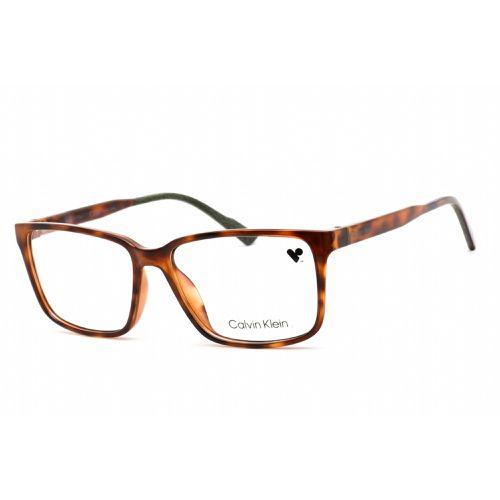 Men's Eyeglasses - Rectangular Brown Havana Plastic Frame / CK21525 220 - Calvin Klein - Modalova