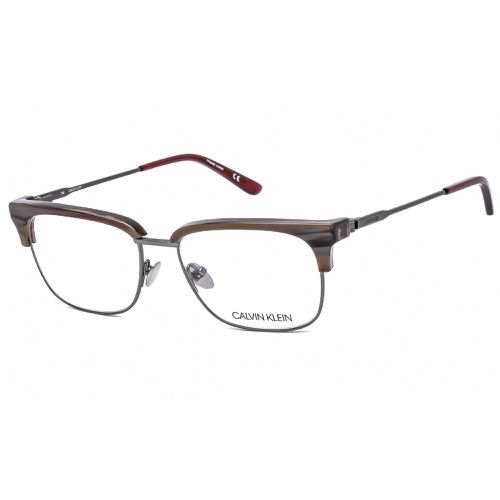 Men's Eyeglasses - Chocolate Horn Metal Frame Clear Lens / CK18124 209 - Calvin Klein - Modalova