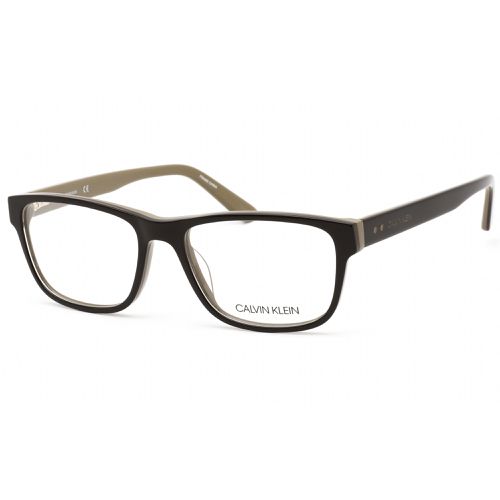 Men's Eyeglasses - Dark Brown/Beige Rectangular Full Rim / CK18540 203 - Calvin Klein - Modalova