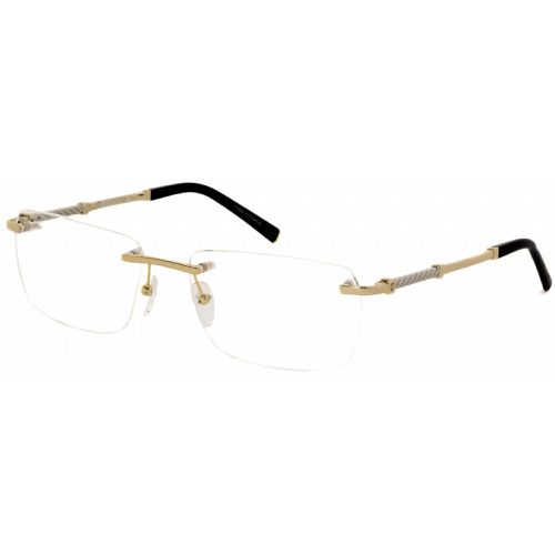 Men's Eyeglasses - Shiny Gold and Silver Rectangular Frame / PC75066 C01 - Charriol - Modalova
