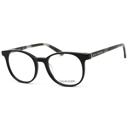 Men's Eyeglasses - Black Acetate Round Frame Clear Lens / CK19521 001 - Calvin Klein - Modalova