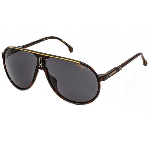 Unisex Sunglasses - Havana Frame Grey Polycarbonate Lenses / CHAMPIO65N 0086 - Carrera - Modalova