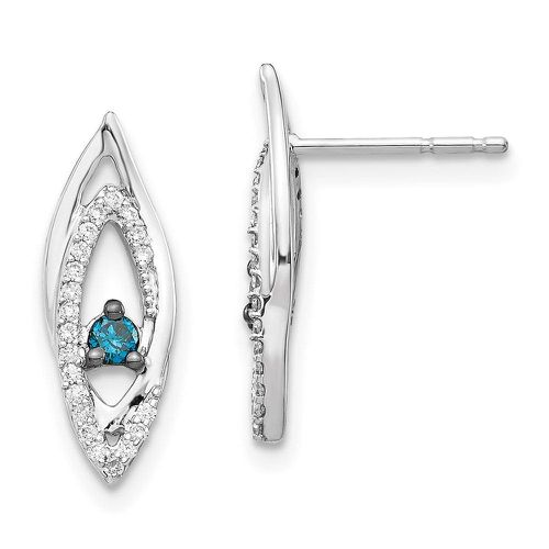 K White Gold Blue/White Diamond Earrings - Jewelry - Modalova