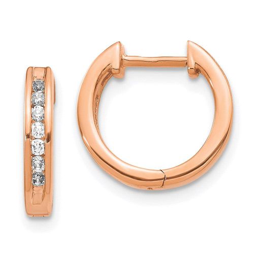 K Rose Gold Diamond Hinged Hoop Earrings - Jewelry - Modalova
