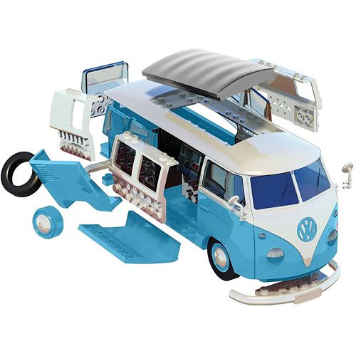 Skill 1 Model Kit - Volkswagen Camper Van Blue Snap Together - Airfix Quickbuild - Modalova