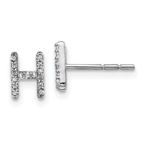 K White Gold Diamond Initial H Earrings - Jewelry - Modalova
