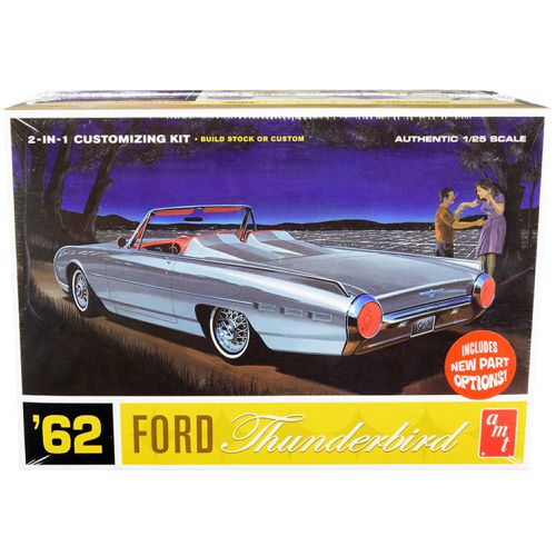 Scale Model Kit - Skill 2 1962 Ford Thunderbird 2-in-1 Black Vinyl Tires - AMT - Modalova