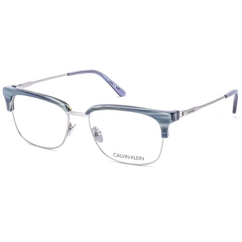 Unisex Eyeglasses - Slate Blue Horn Metal Frame Clear Lens / CK18124 420 - Calvin Klein - Modalova