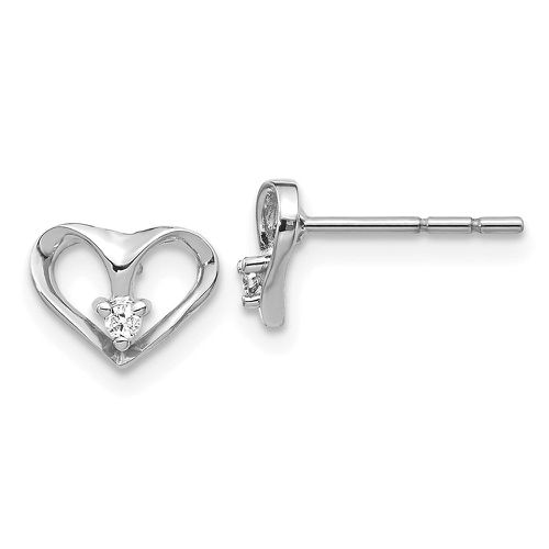 K White Gold AA Diamond Heart Post Earrings - Jewelry - Modalova
