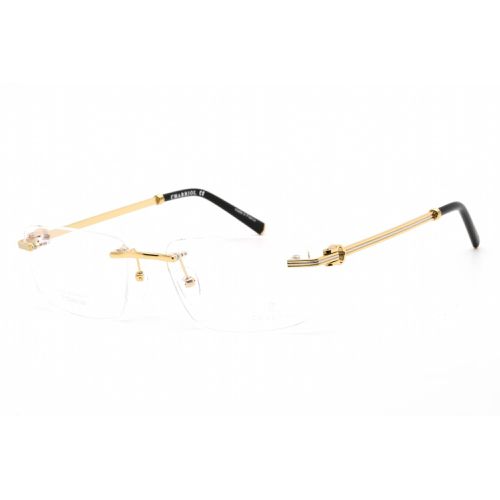 Men's Eyeglasses - Shiny Gold and Silver Rectangular Titanium / PC75081 C01 - Charriol - Modalova