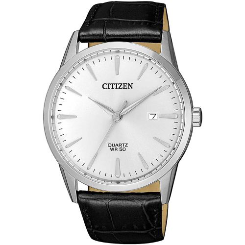 Men's Watch - Date Display Silver Tone Dial Calf Leather Strap / BI5000-10A - Citizen - Modalova