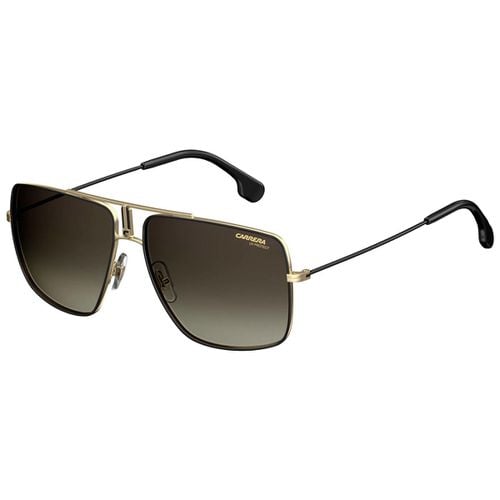 Men's Sunglasses - Black and Gold Rectangular Metal Frame / 1006-S-02M2-HA - Carrera - Modalova