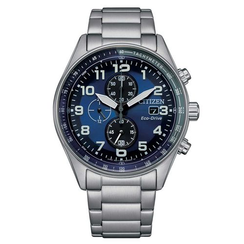 Men's Watch - Eco-Drive Blue and Black Dial Chronograph Steel / CA0770-72L - Citizen - Modalova